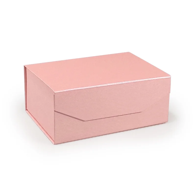 Scatola regalo pieghevole magnetica di lusso rosa personalizzata