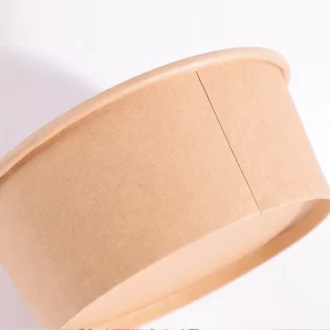 Tigela de salada de papel Kraft para viagem